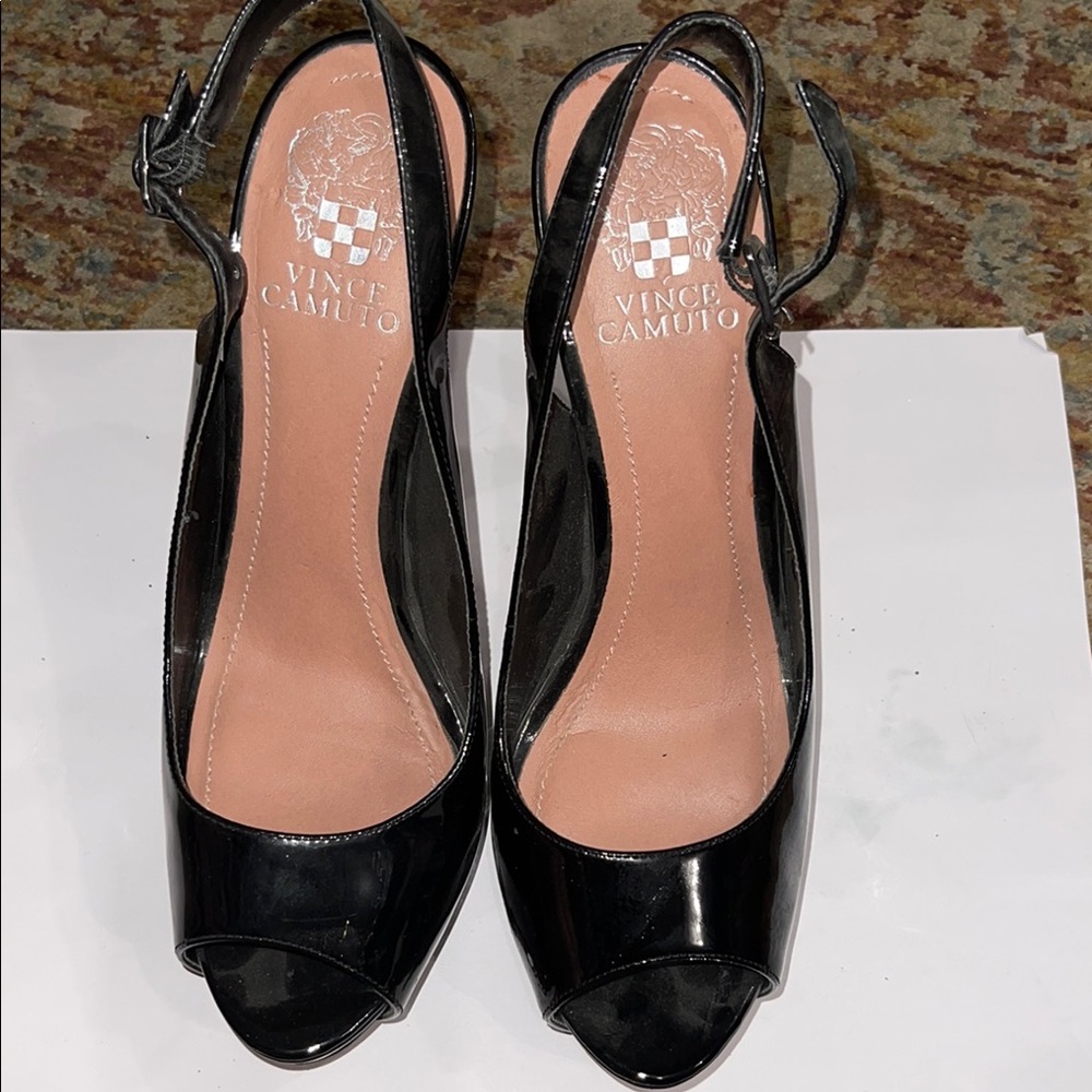 Vince Camuto Black Patent Leather Heels